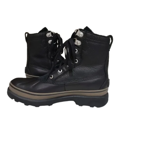 Sorel Men's Caribou Storm Boots Waterproof Black Brown Rain Snow Leather Laceup - Picture 10 of 14